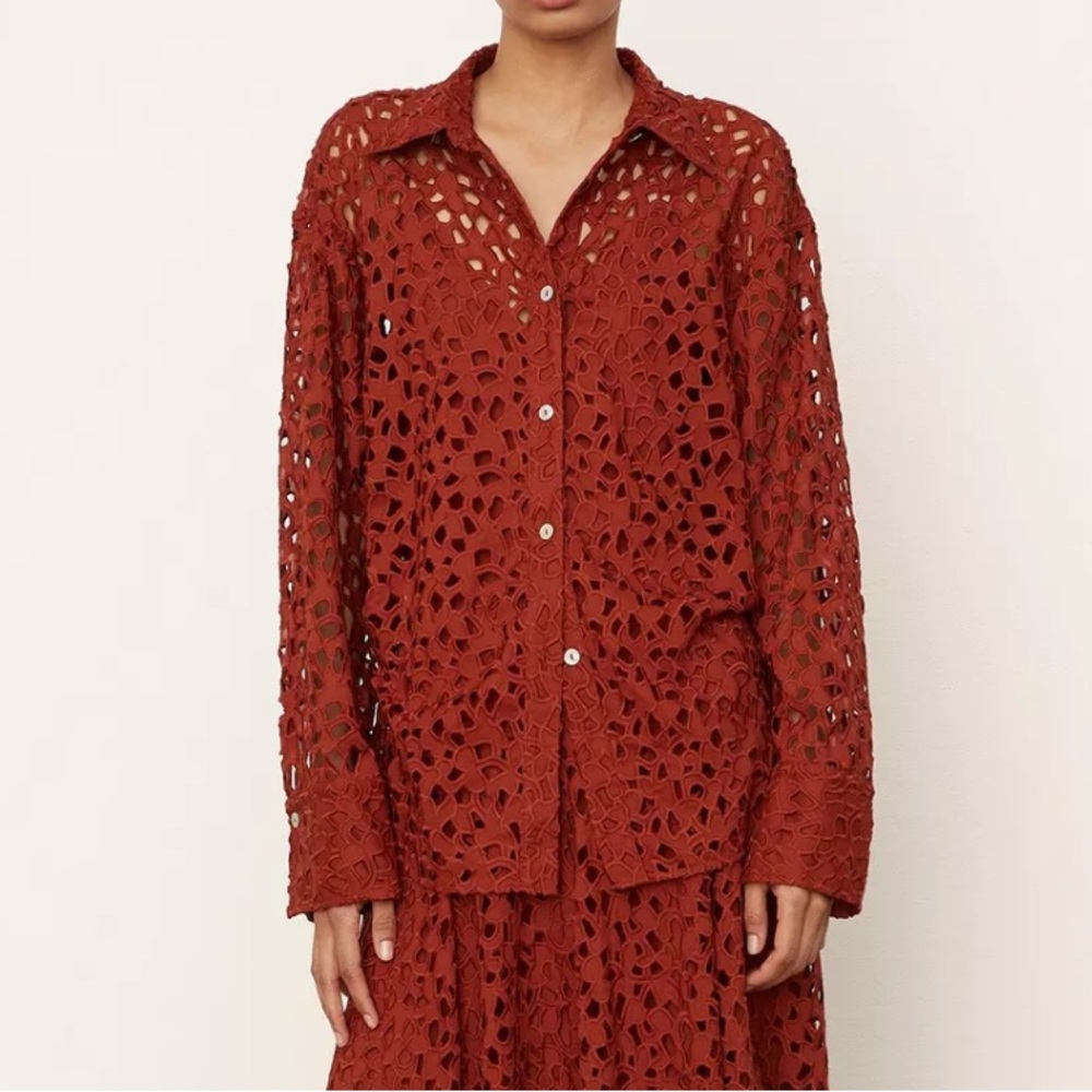 Vince Lace Sculpted Long Sleeve Shirt - Picture 3 of 4